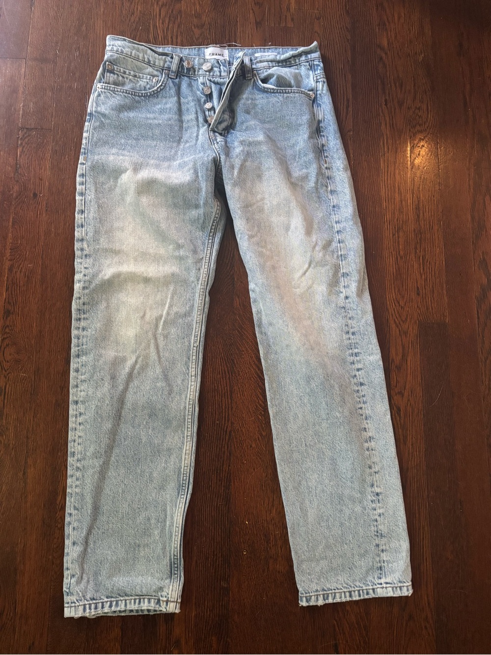 Frame Denim Light Blue Straight Jeans